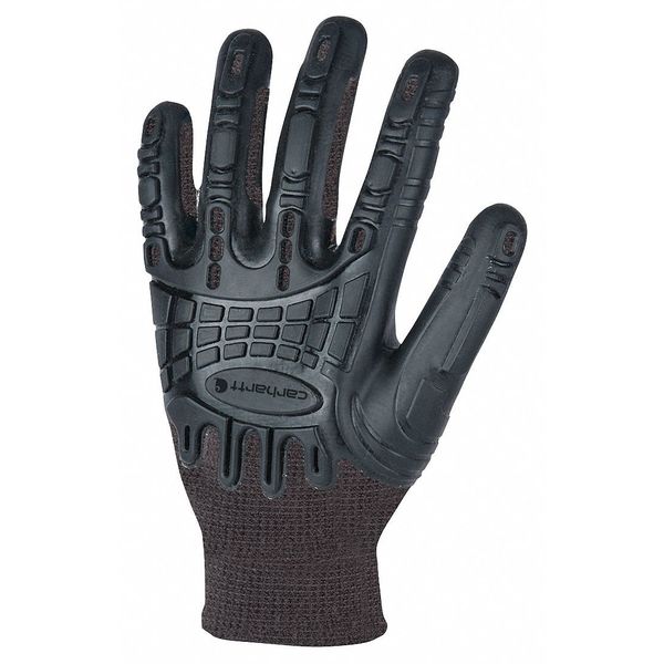 Coated Gloves, Black, Seamless Knit