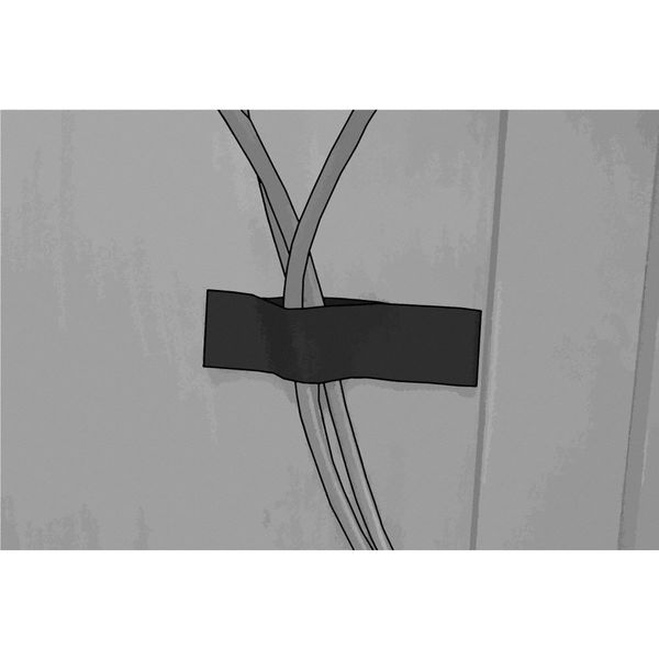 Reclosable Fastener, Rubber Adhesive, 4 in, 1 in Wd, Black, 25 PK