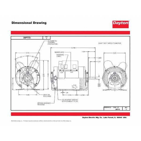 Capacitor-Start/Run General Purpose Motor, 3/4 HP, 115/230V AC Voltage, 56 Frame
