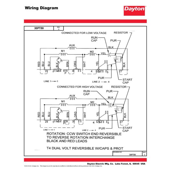Capacitor-Start/Run General Purpose Motor, 1/4 HP, 115/230V AC Voltage, 56 Frame