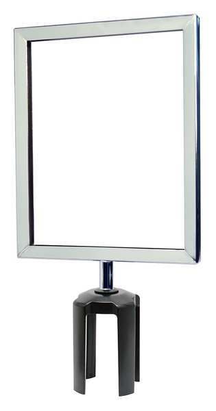 Sign Frame, 11 x 8-1/2 In, Polished Chrome