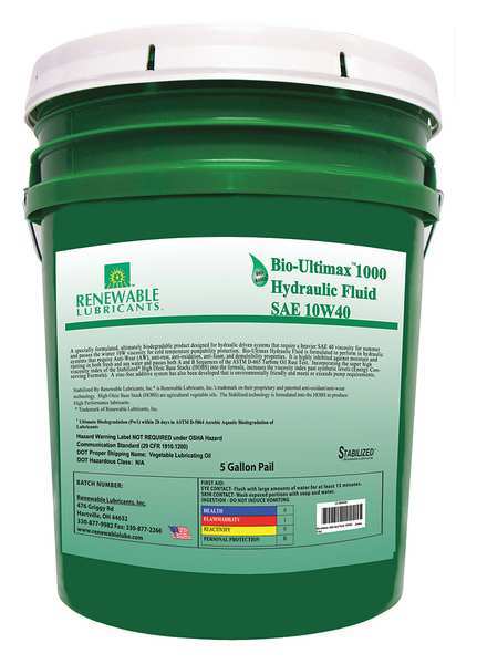 5 gal Bio-Ultimax 1000 Hydraulic Fluids Pail Not Specified SAE