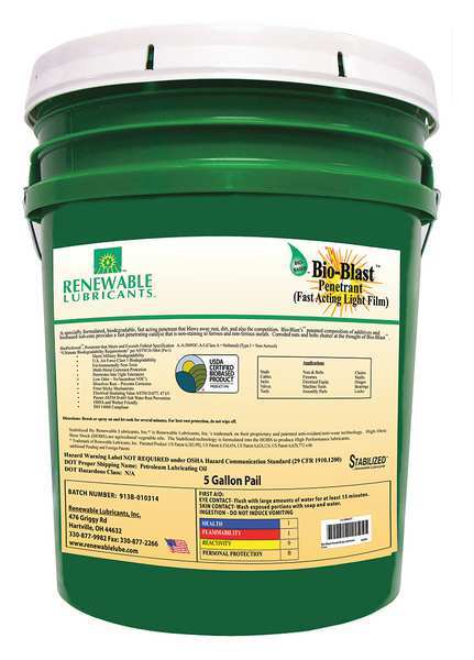 Lubricant, Pail, Light Golden, 5 gal.