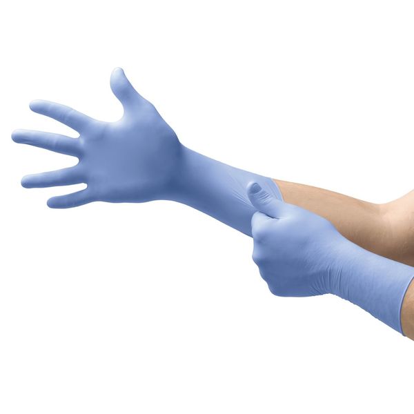Exam Gloves with Textured Fingertips, Nitrile, Powder Free, Blue, L, 50 PK
