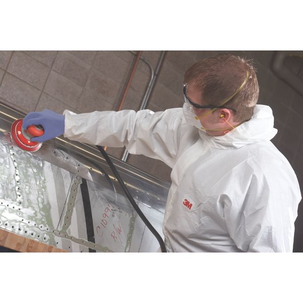 Hooded Disposable Coveralls, White, Microporous Polyethylene Laminate, Polypropylene, Zipper