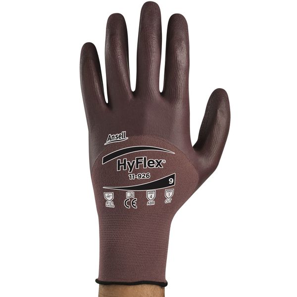 Nitrile Coated Gloves, 3/4 Dip Coverage, Purple, 10, PR