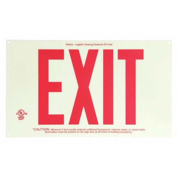 Exit Sign, P50, No Frame, Single-Side, Rd PL