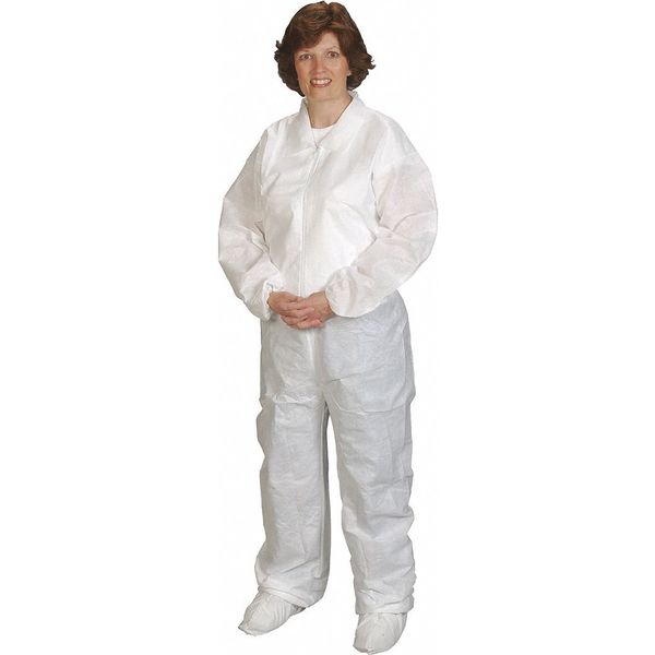Coverall, Disposable, L/XL, Package Quantity 25, L/XL, 25 PK, White, NuTech