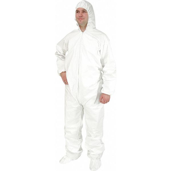 Coverall, Disposable, 2XL/3XL, Package Quantity 25, 2XL/3XL, 25 PK, White, NuTech