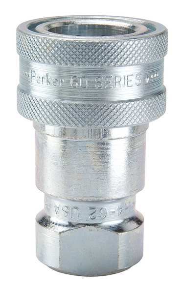 Hydraulic Quick Connect Hose Coupling, Steel Body, Sleeve Lock, 1/2