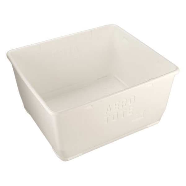 Straight Wall Container, White, Plastic, 40 3/4 in L, 36 in W, 21 7/64 in H