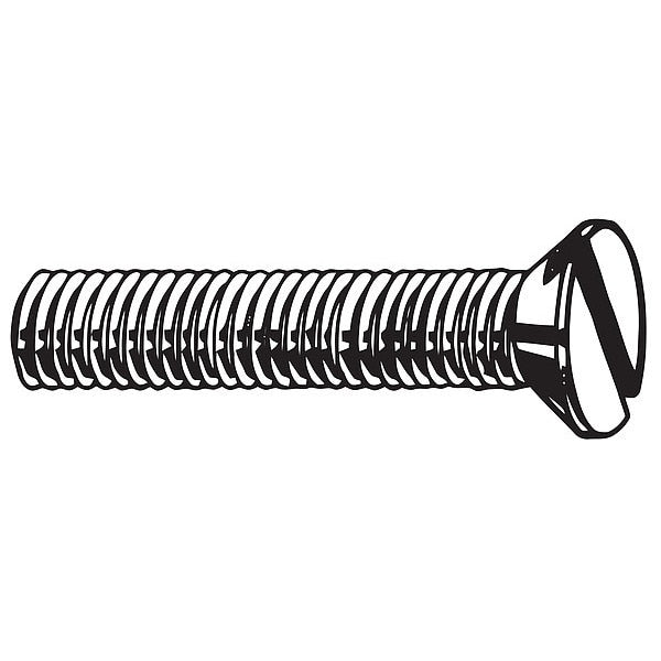 #8-32 x 2 in Slotted Flat Machine Screw, Plain Brass, 50 PK