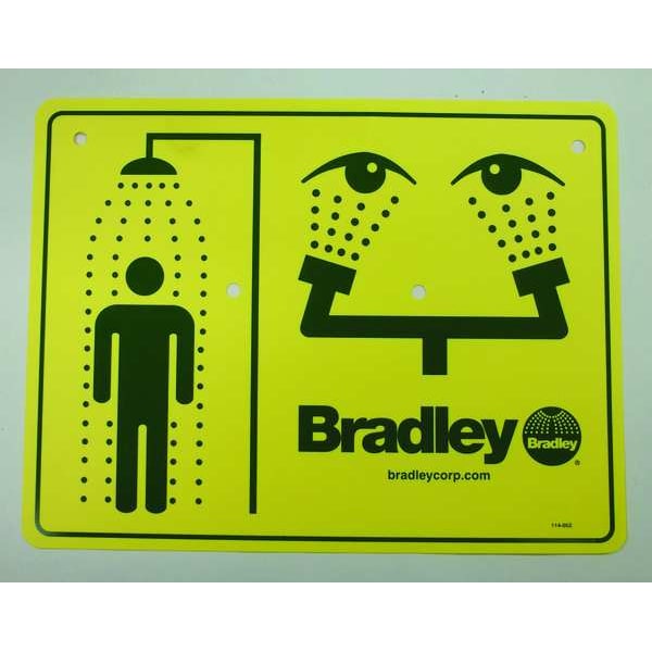 Combination Sign, For Use With Bradley Safety Showers