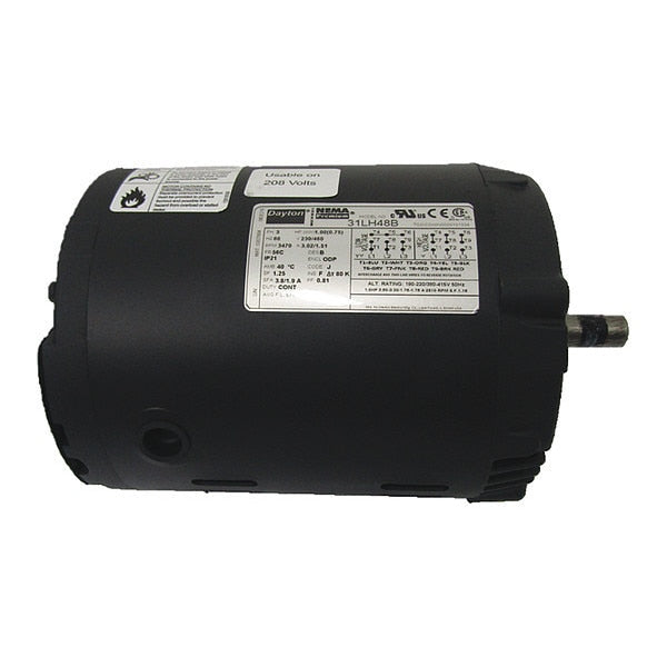 3-Phase General Purpose Motor, 1 HP, 56C Frame, 230/460V AC Voltage, 3,470 Nameplate RPM
