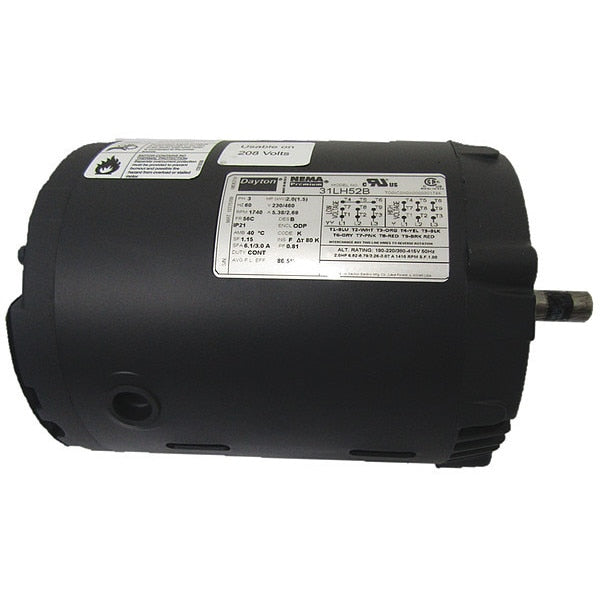 3-Phase General Purpose Motor, 2 HP, 56C Frame, 230/460V AC Voltage, 1,740 Nameplate RPM