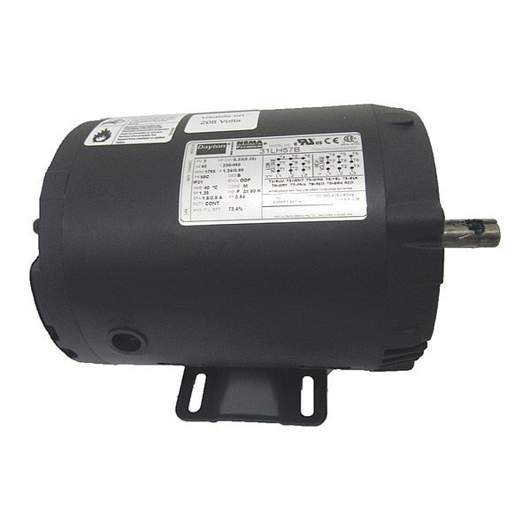 3-Phase General Purpose Motor, 1/3 HP, 56C Frame, 230/460V AC Voltage, 1,765 Nameplate RPM