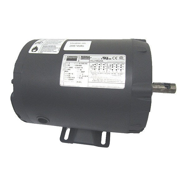 3-Phase General Purpose Motor, 3/4 HP, 56C Frame, 230/460V AC Voltage, 3,485 Nameplate RPM