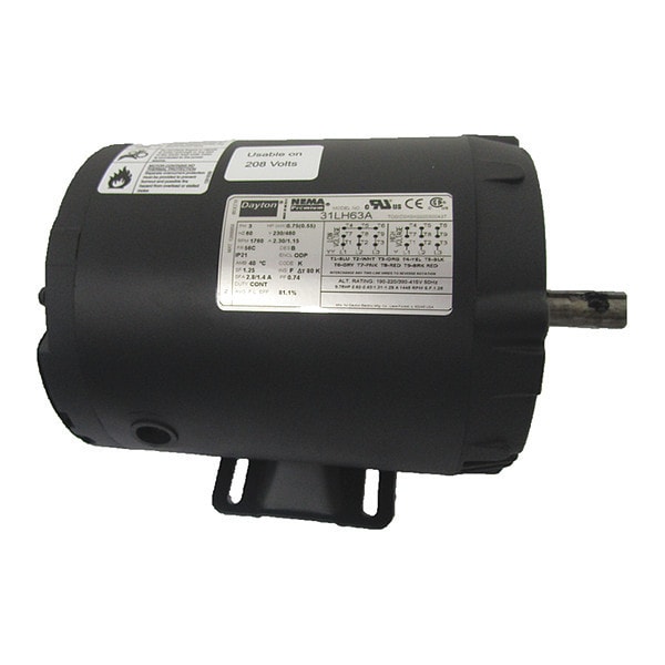 3-Phase General Purpose Motor, 3/4 HP, 56C Frame, 230/460V AC Voltage, 1,760 Nameplate RPM