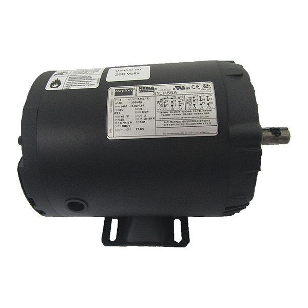 3-Phase General Purpose Motor, 1 HP, 56C Frame, 230/460V AC Voltage, 3,470 Nameplate RPM