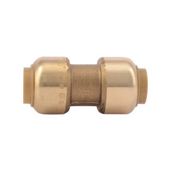 DZR Brass Coupling, 3/8 in Tube Size