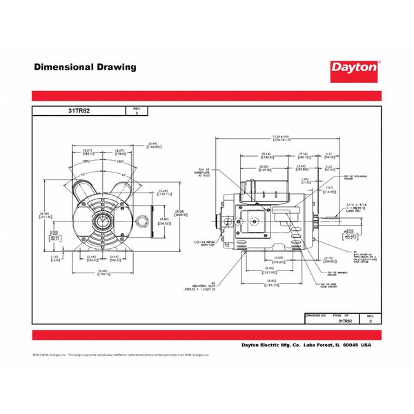 Capacitor-Start/Run General Purpose Motor, 1 1/2 HP, 115/208-230V AC Voltage, 56HZ Frame