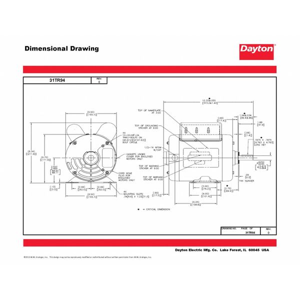 Capacitor-Start/Run General Purpose Motor, 1 HP, 115/208-230V AC Voltage, 56 Frame