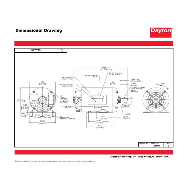3-Phase General Purpose Motor, 1 1/2 HP, 56H Frame, 230/460V AC Voltage, 1,725 Nameplate RPM