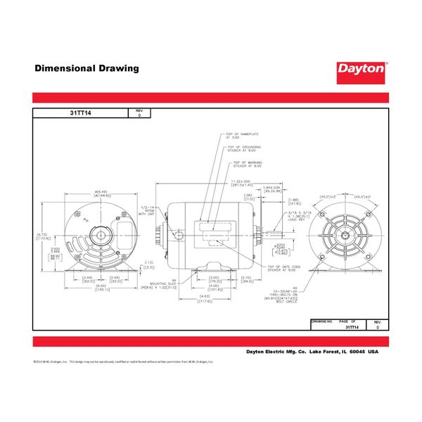 3-Phase General Purpose Motor, 3/4 HP, 56 Frame, 208-230/460V AC Voltage, 1,725 Nameplate RPM