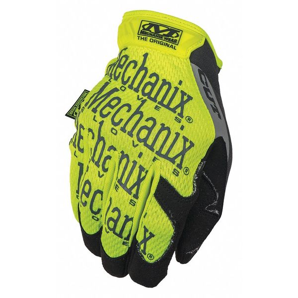 Hi-Vis Cut Resistant Gloves, A5 Cut Level, Uncoated, L, 1 PR