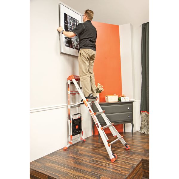 Multipurpose Ladder, 90 Degrees , Staircase, Stepladder Configuration, 8 ft, Aluminum