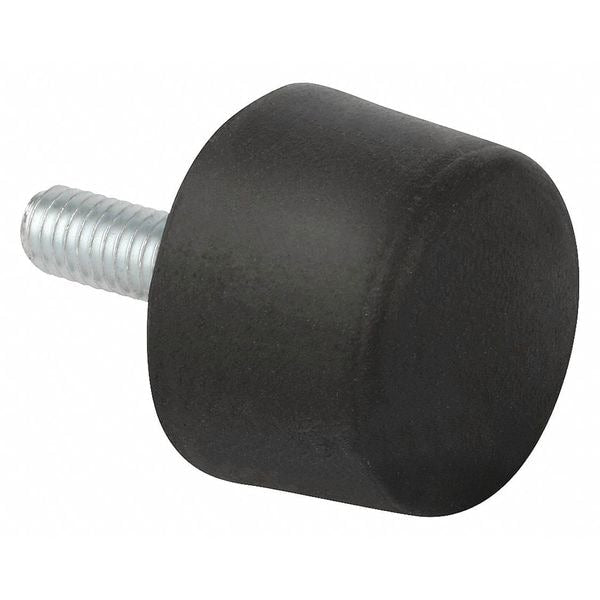 Rubber Buffer, Natural Rubber Shore 55A, 3600 N Max, M10, Tapered profile w external threads