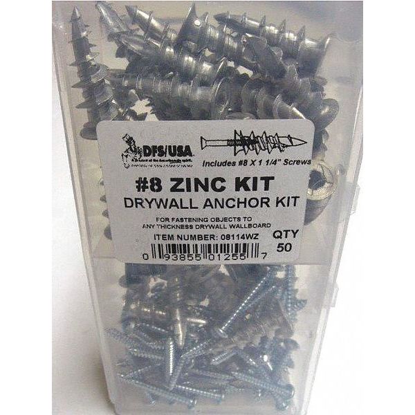 Zinc Wall Driller Kit, No. 8