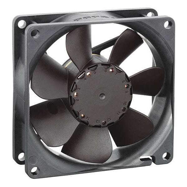 Axial Fan, Square, 24V DC, 1 Phase, 46.5 cfm, 3 5/32 in W.