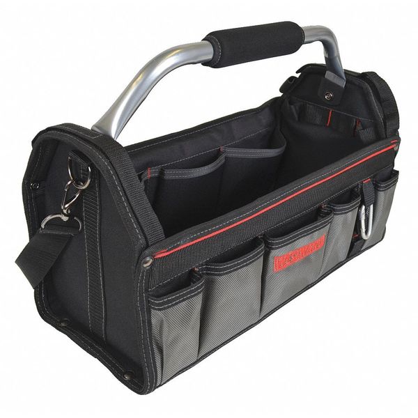 Tool Tote, 600d Polyester, 11 Pockets, Black, 10-1/4