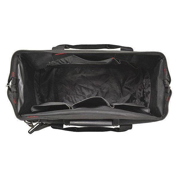 Tool Bag, 1680D Ballistic Polyester, 19 Pockets, Black, 17-1/2