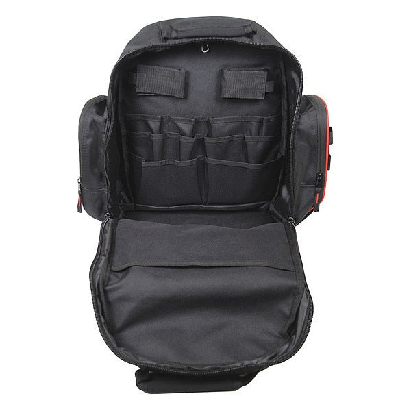 Tool Backpack, Polyester, 19 Pockets, Black, 18