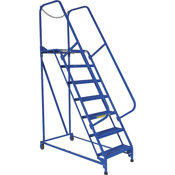 100 H Steel Maintenance Ladder - 7 Step Grip-Strut, 7 in Steps