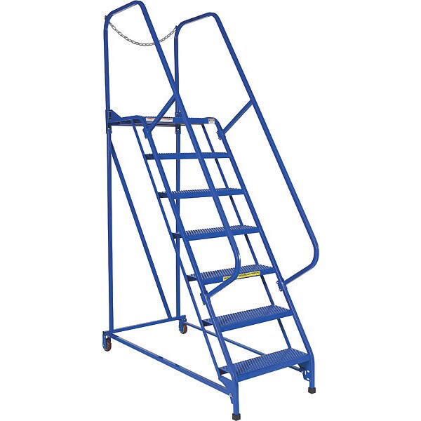 100 H Steel Maintenance Ladder - 7 Step Perforated, 7 in Steps