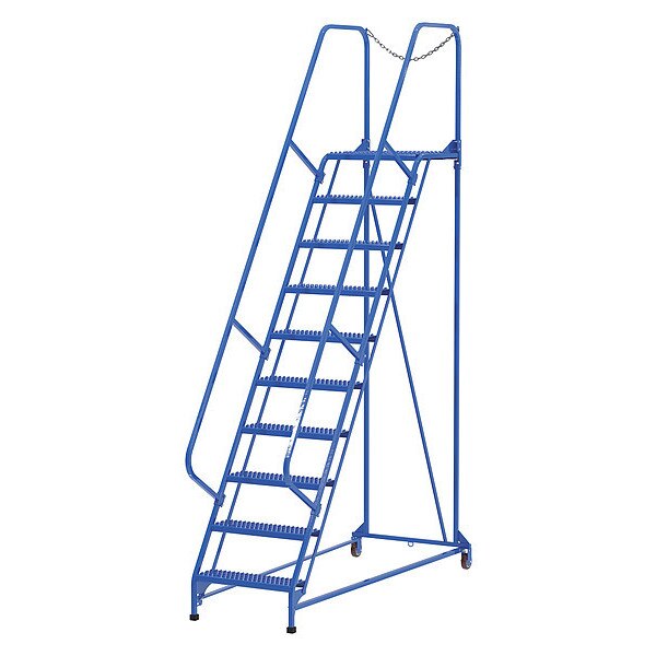 130 H Steel Maintenance Ladder - 10 Step Grip-Strut, 10 Steps