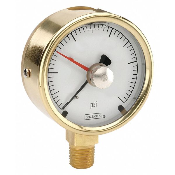 Brass Case Pressure Gauge, MIP, 60 psi