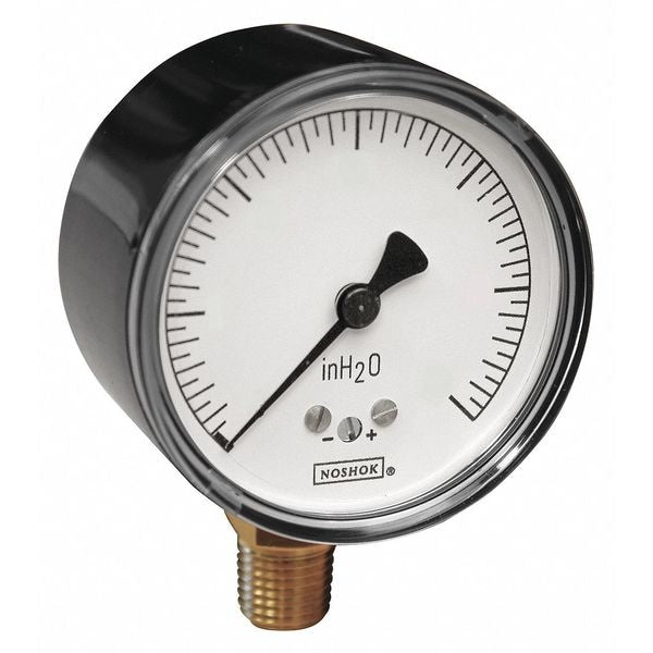 Low Pressure Gauge, Bottom, 3 psi, Connection Size: 1/4