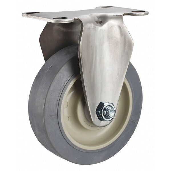 Rigid NSF-Listed Plate Caster, TPR, 3 in., 200 lb.