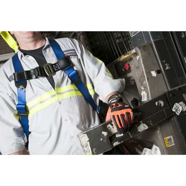 Hi-Vis Mechanics Gloves, S, Black/Orange, Padded, Spandex