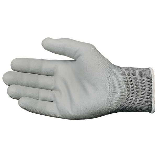 Polyurethane Coated Gloves, Palm Coverage, Gray, L, PR