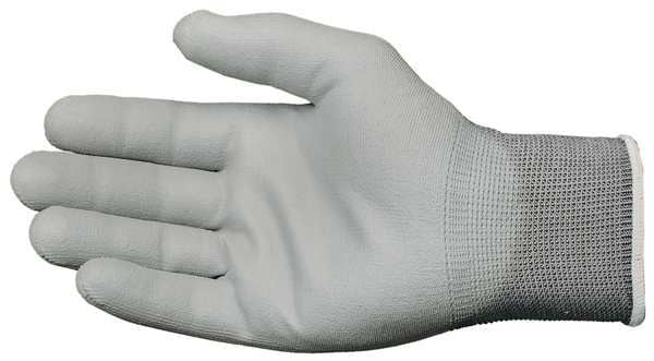 Polyurethane Coated Gloves, Palm Coverage, Gray, XL, PR