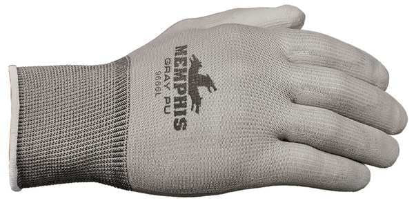 Polyurethane Coated Gloves, Palm Coverage, Gray, M, PR