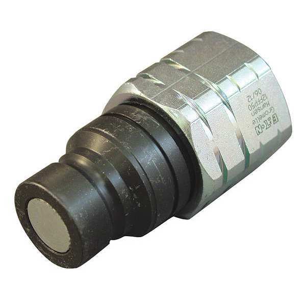 Hydraulic Quick Connect Hose Coupling, Steel Body, Push-to-Connect Lock, 9/16