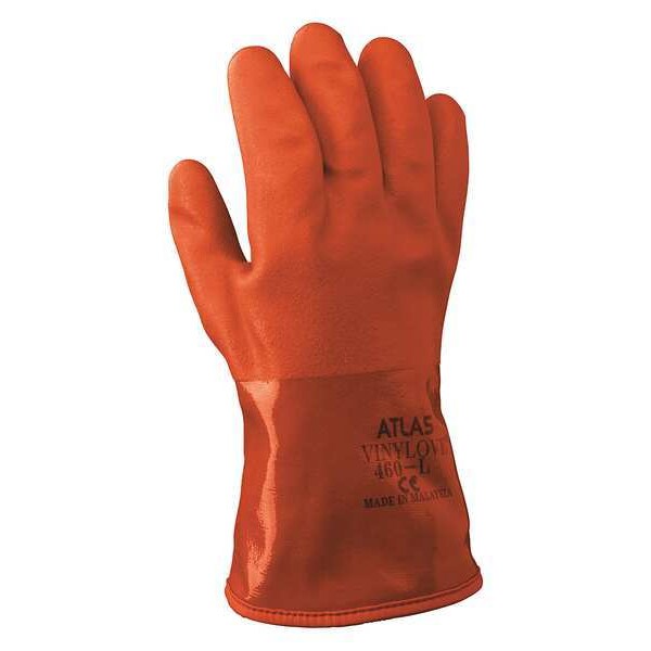 Cut Resist Gloves, PVC, M, Orange, PR