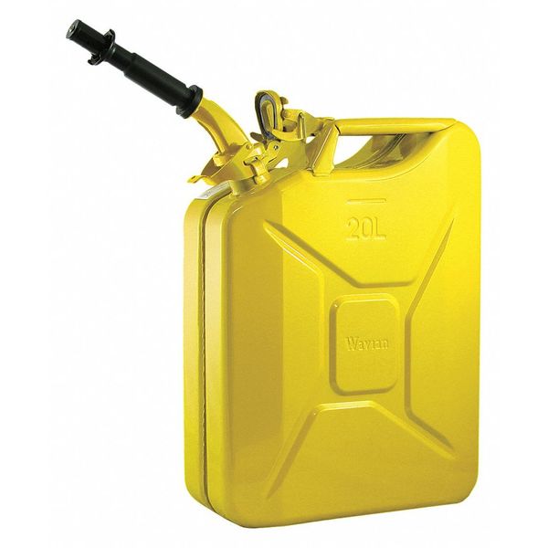 5.28 gal, 20 L Yellow Cold rolled steel Gas Can