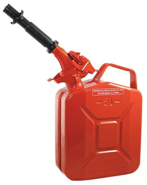 1.32 gal, 5 L Red Cold rolled steel Gas Can